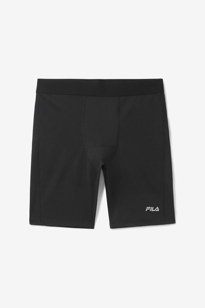 Fila Miesten Shortsit Marathon Compression Mustat - KTAH-04923